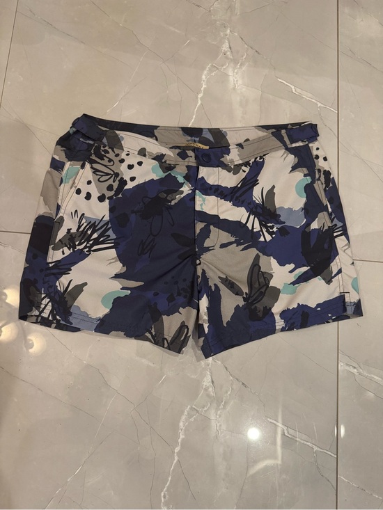 Burberry Pants - Burberry Abstract Floral Print Shorts in Blue, Gray and Black